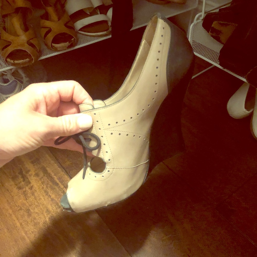Giorgio Armani lace up wedges
